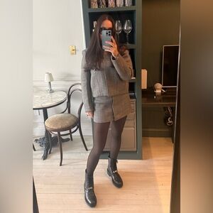 H&M Edition Black and White Pattern Blazer and Skirt set